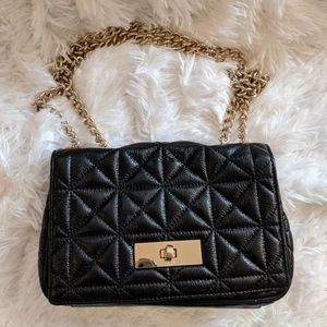 Kate Spade black quilted shoulder bag
